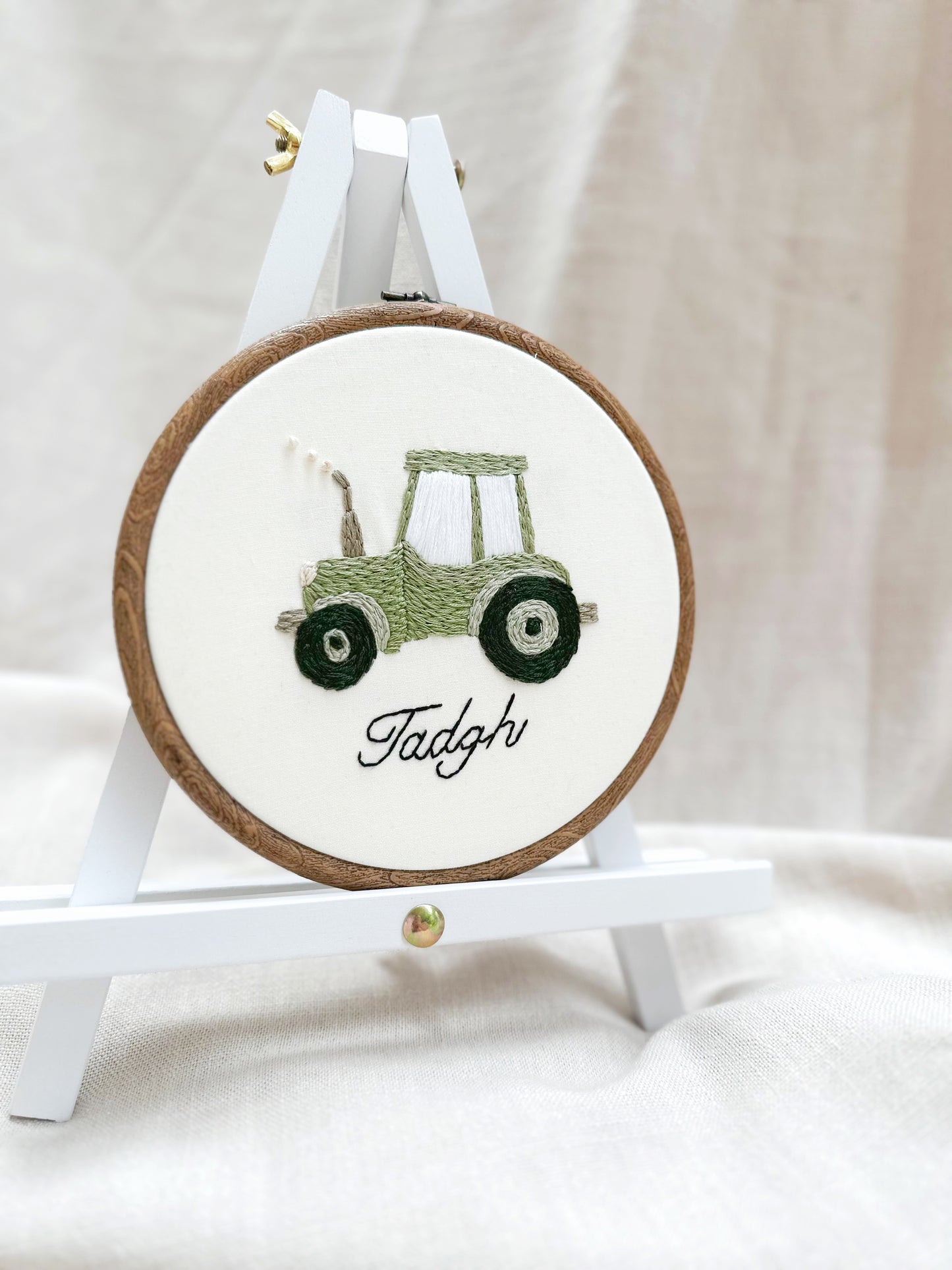 Personalised Tractor Embroidery Hoop
