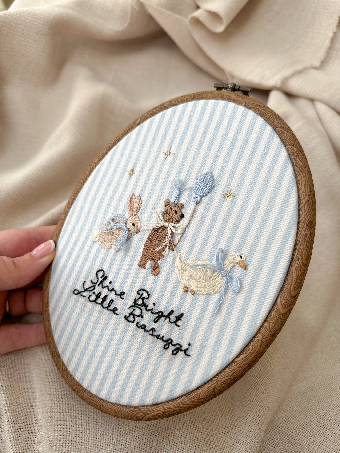 ‘The Animal Parade’ Hand Embroidered Keepsake