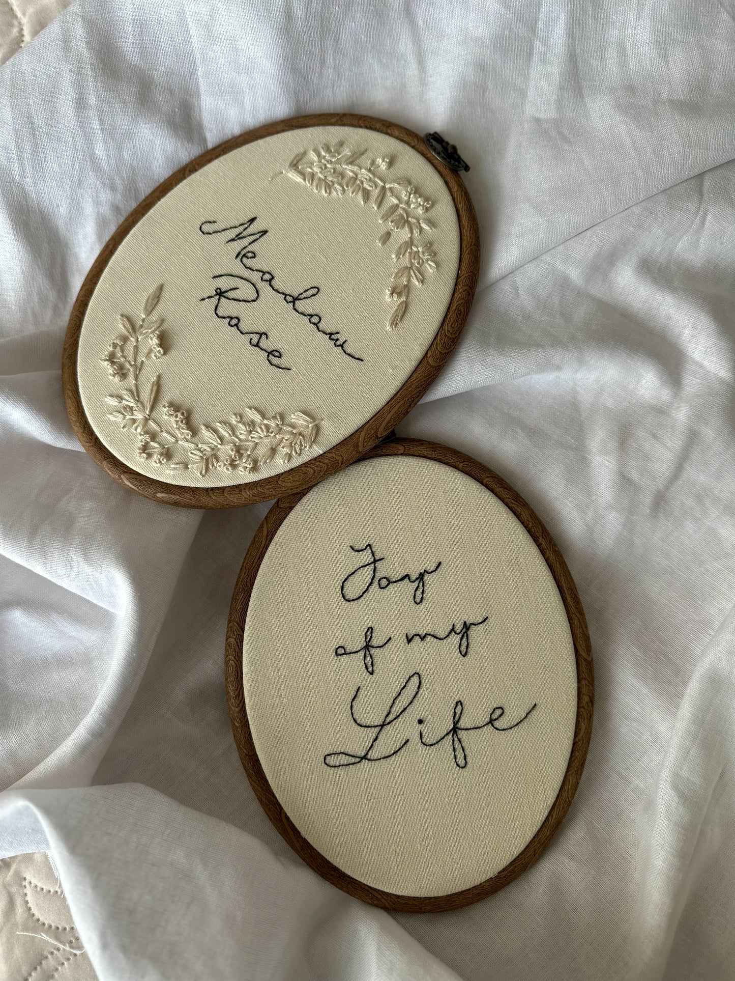 'Joy of my Life' Keepsake Embroidery Hoop.