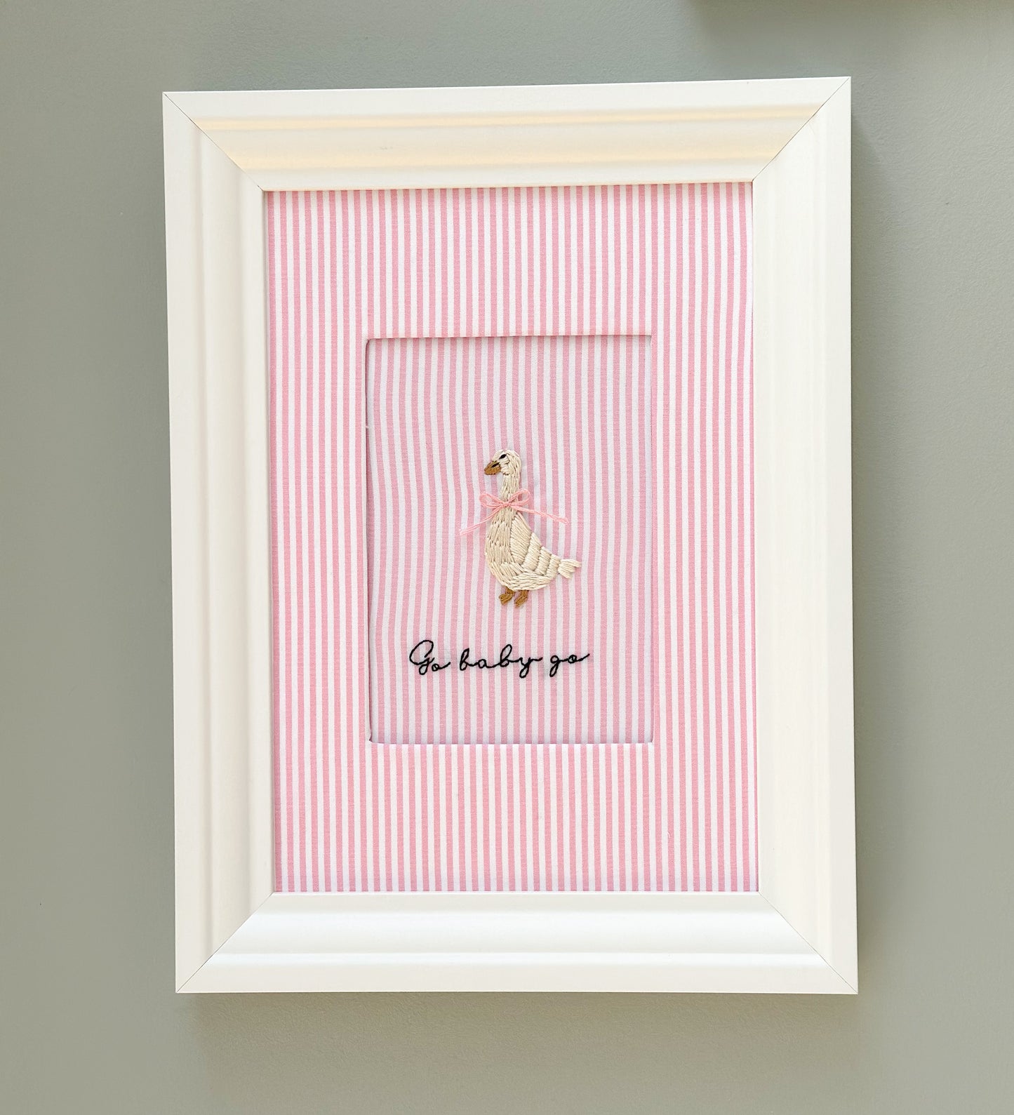 Hand-Embroidered Goose Frame