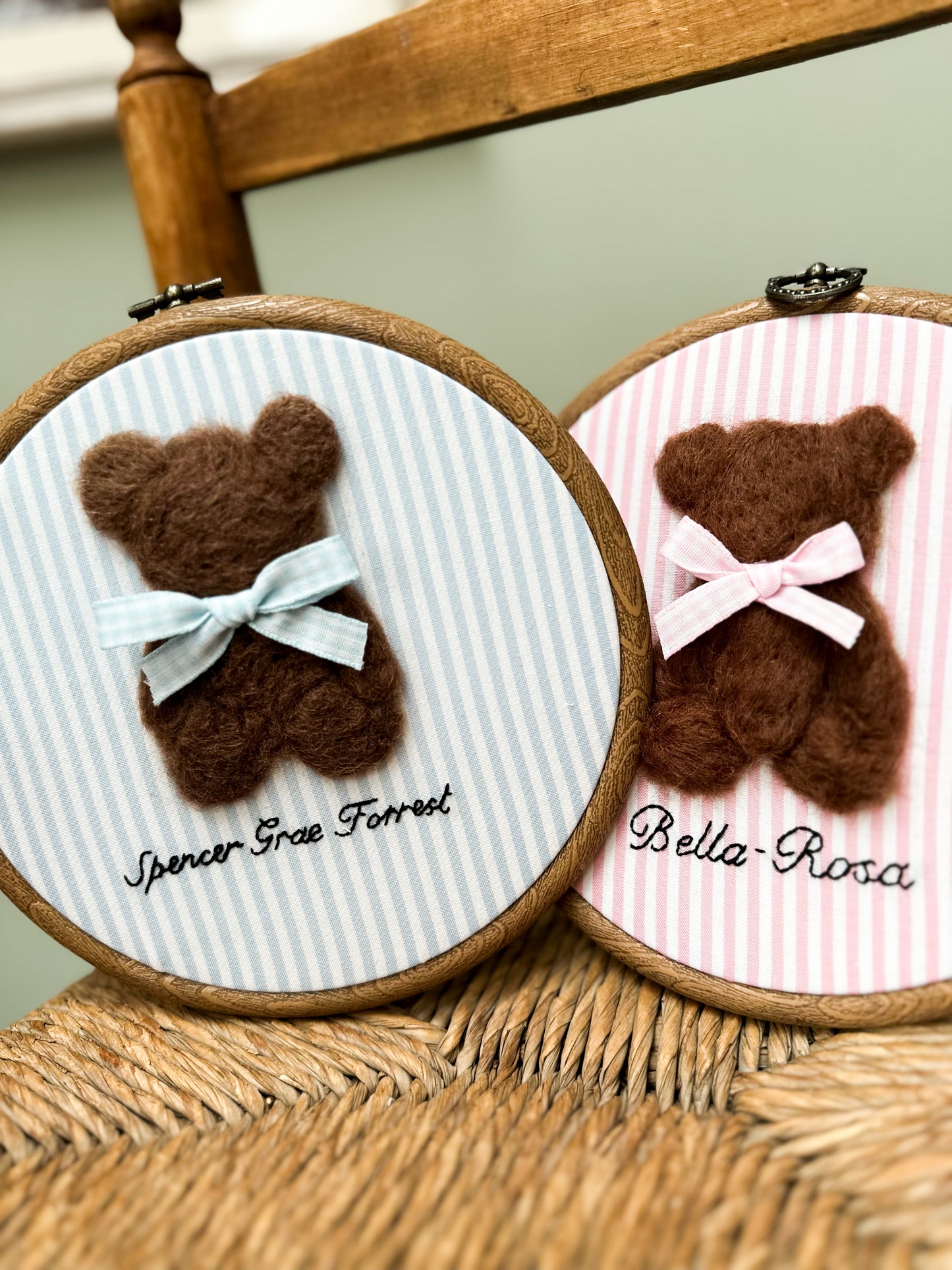 Needle Felted Teddy Bear Hoop