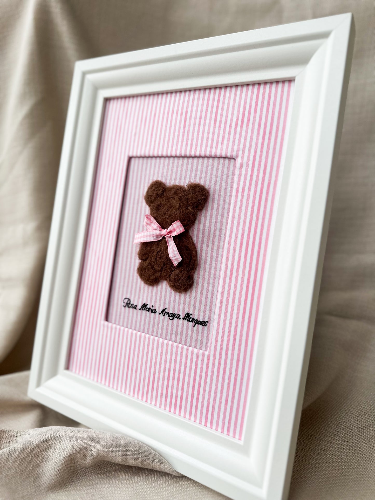Handmade Needle Felted Framed Art Work Keepsake.