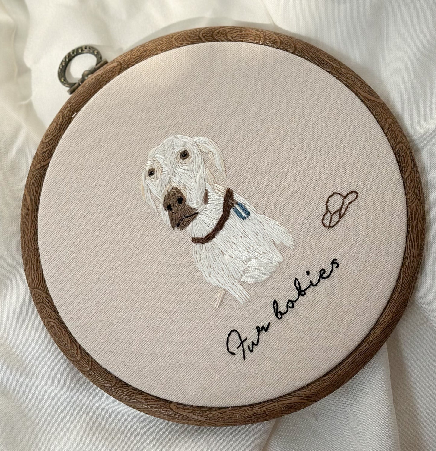 Personalised Pet Portrait Embroidery Hoop