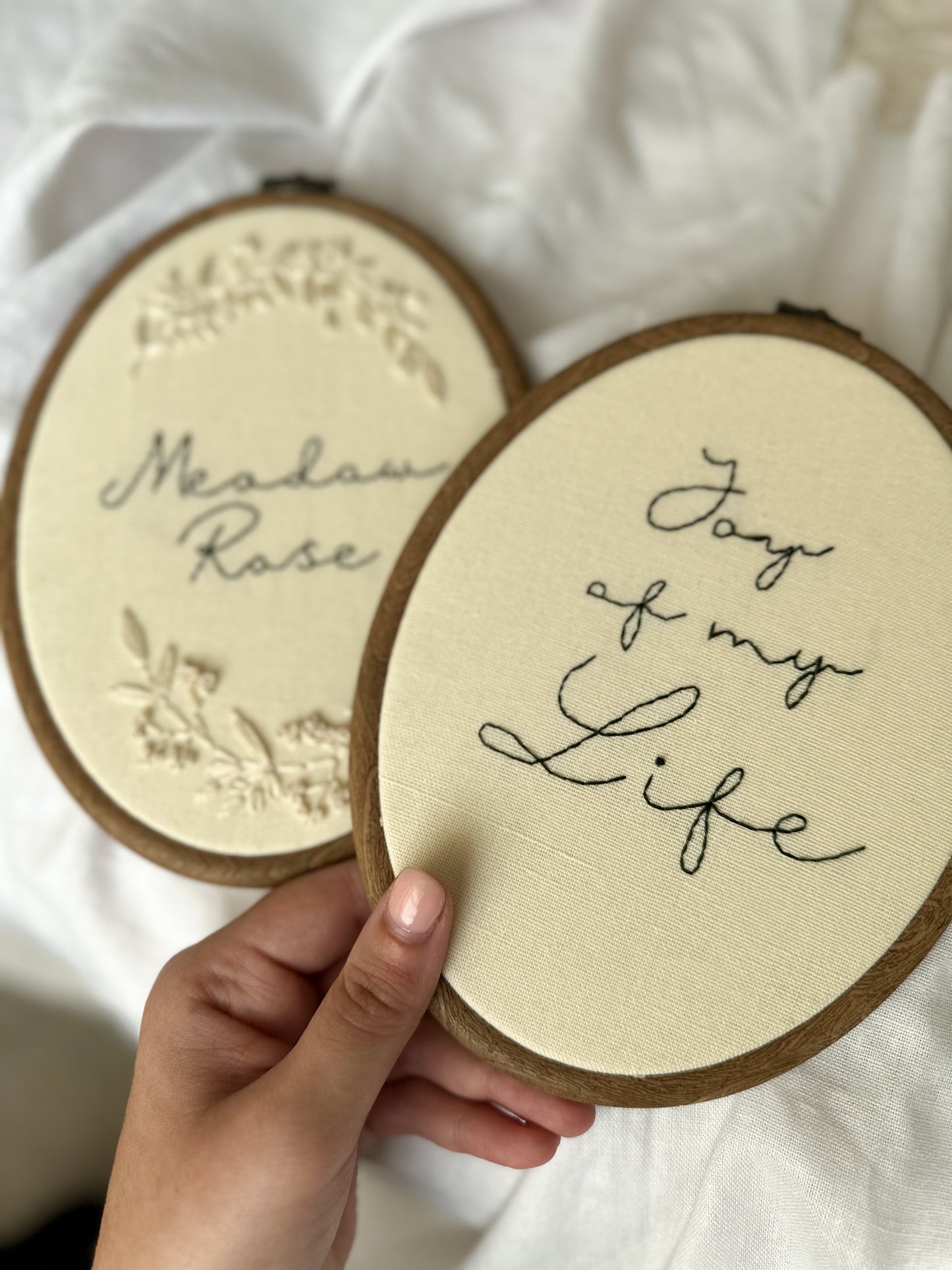 'Joy of my Life' Keepsake Embroidery Hoop.