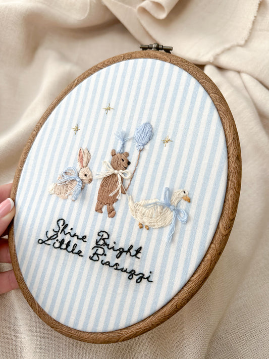 ‘The Animal Parade’ Hand Embroidered Keepsake