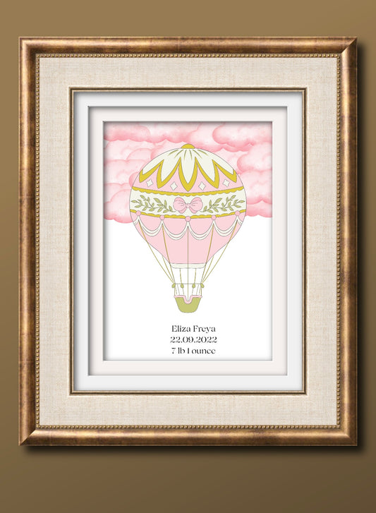 Vintage Hot Air Balloon Wall Art Print