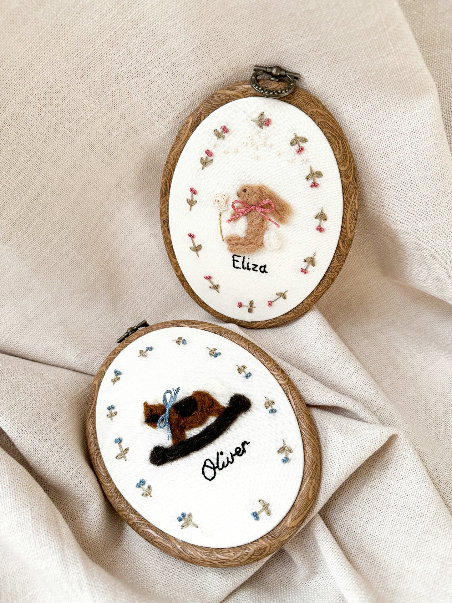 Trigger the Rocking Horse Heirloom Embroidery Hoop