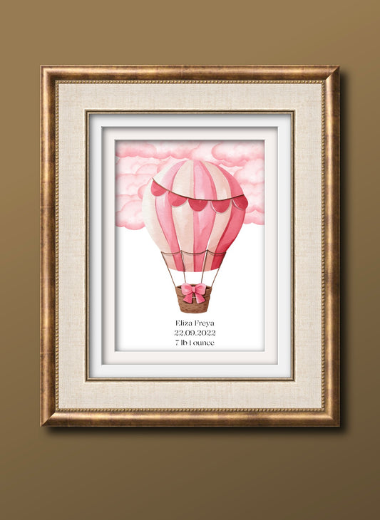 Vintage Hot Air Balloon Wall Art Print