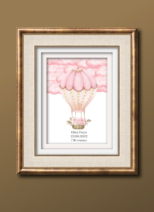 Vintage Hot Air Balloon Wall Art Print