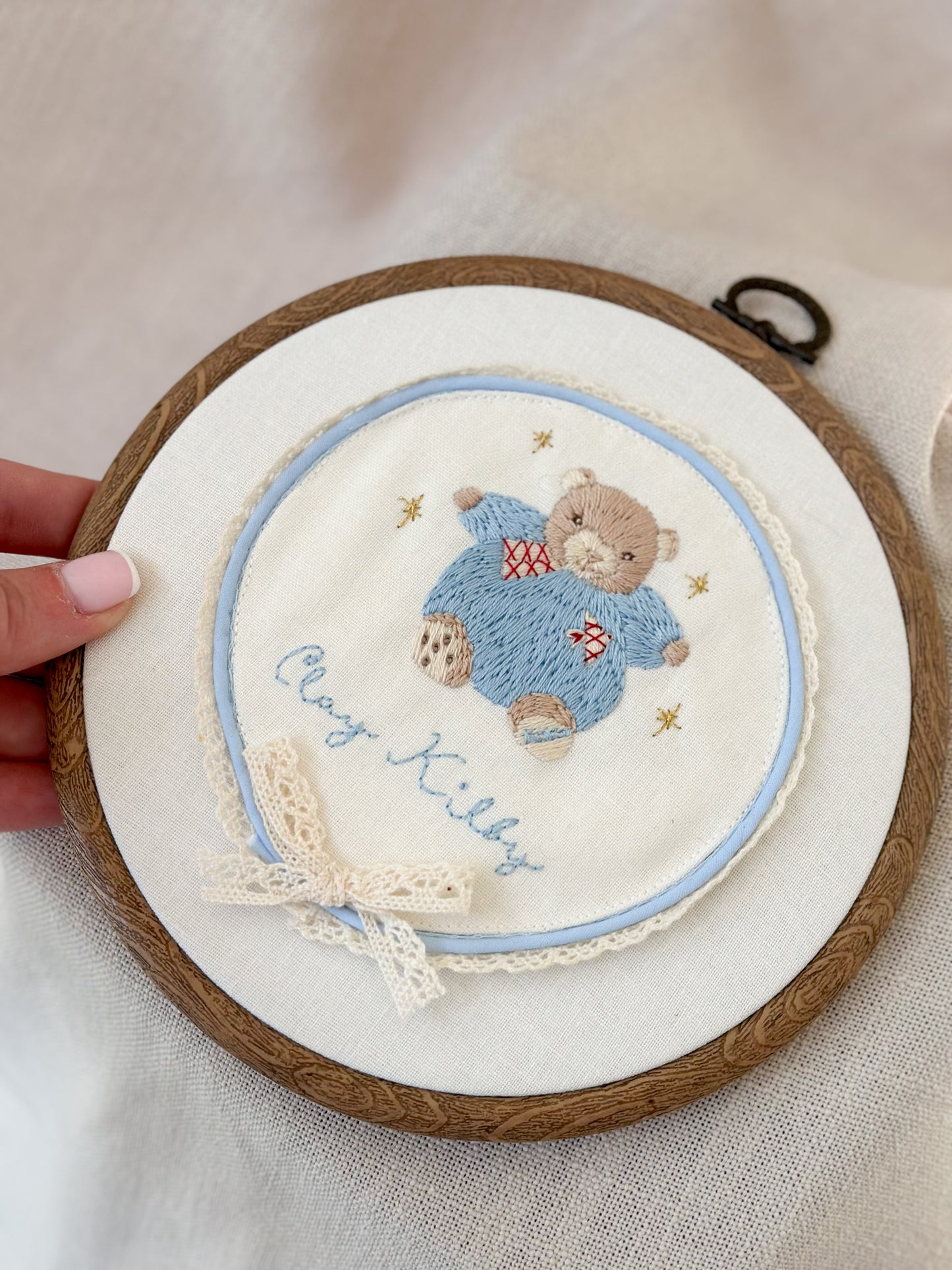 Childhood Toy Memory Embroidery Hoop.