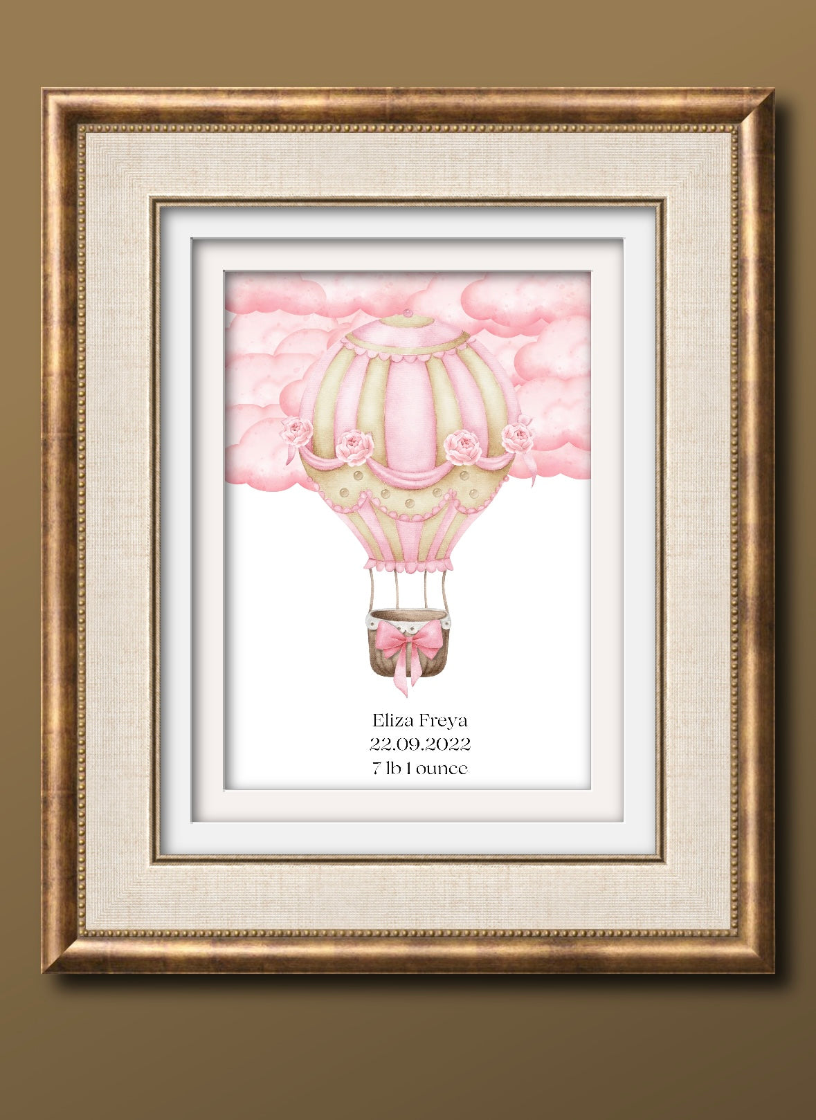 Vintage Hot Air Balloon Wall Art Print