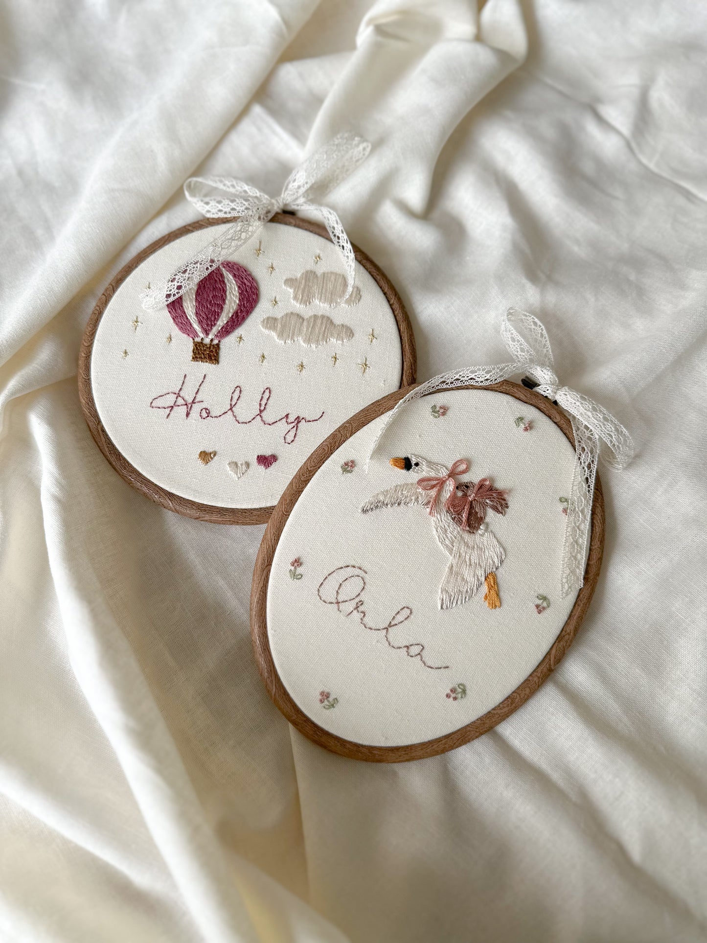 Swan and Rabbit Fairy Tale Keepsake Hoop