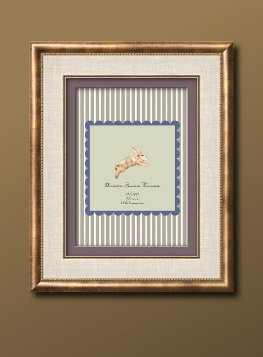 Leaping Bunny Personalised Wall Art Print