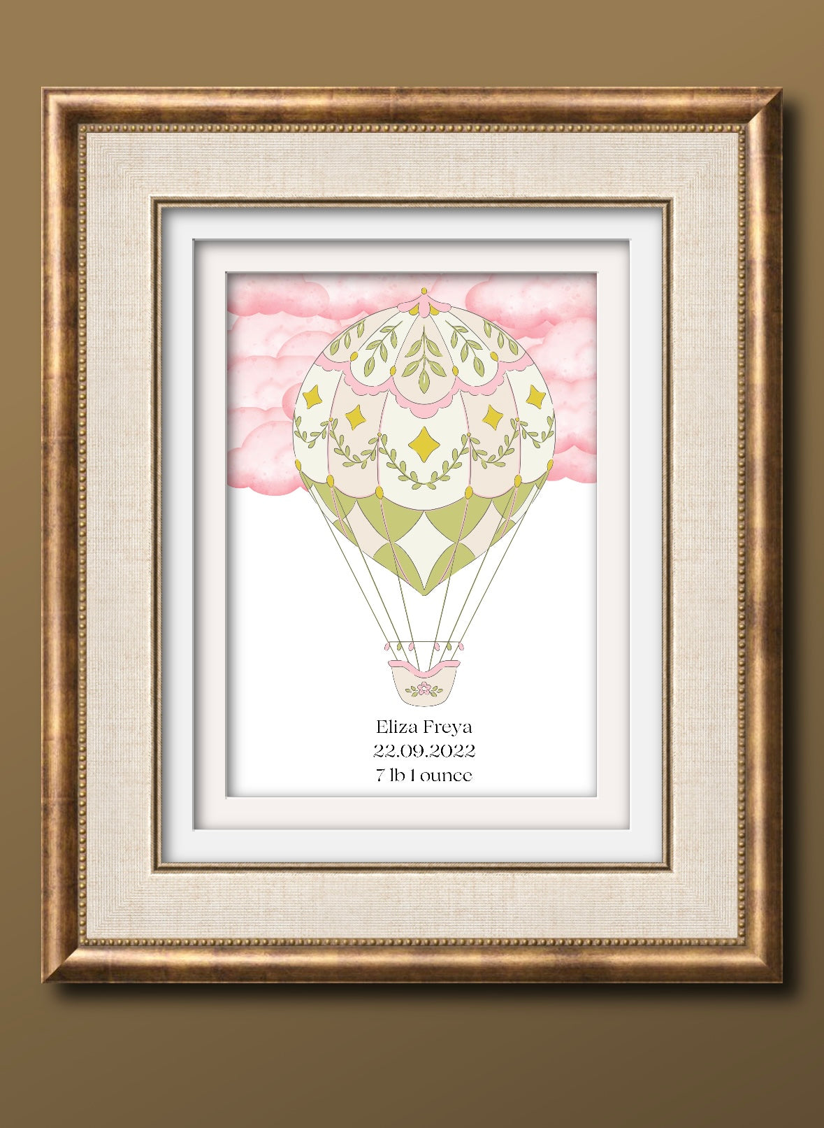 Vintage Hot Air Balloon Wall Art Print