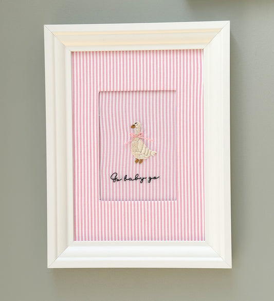 Hand-Embroidered Goose Frame