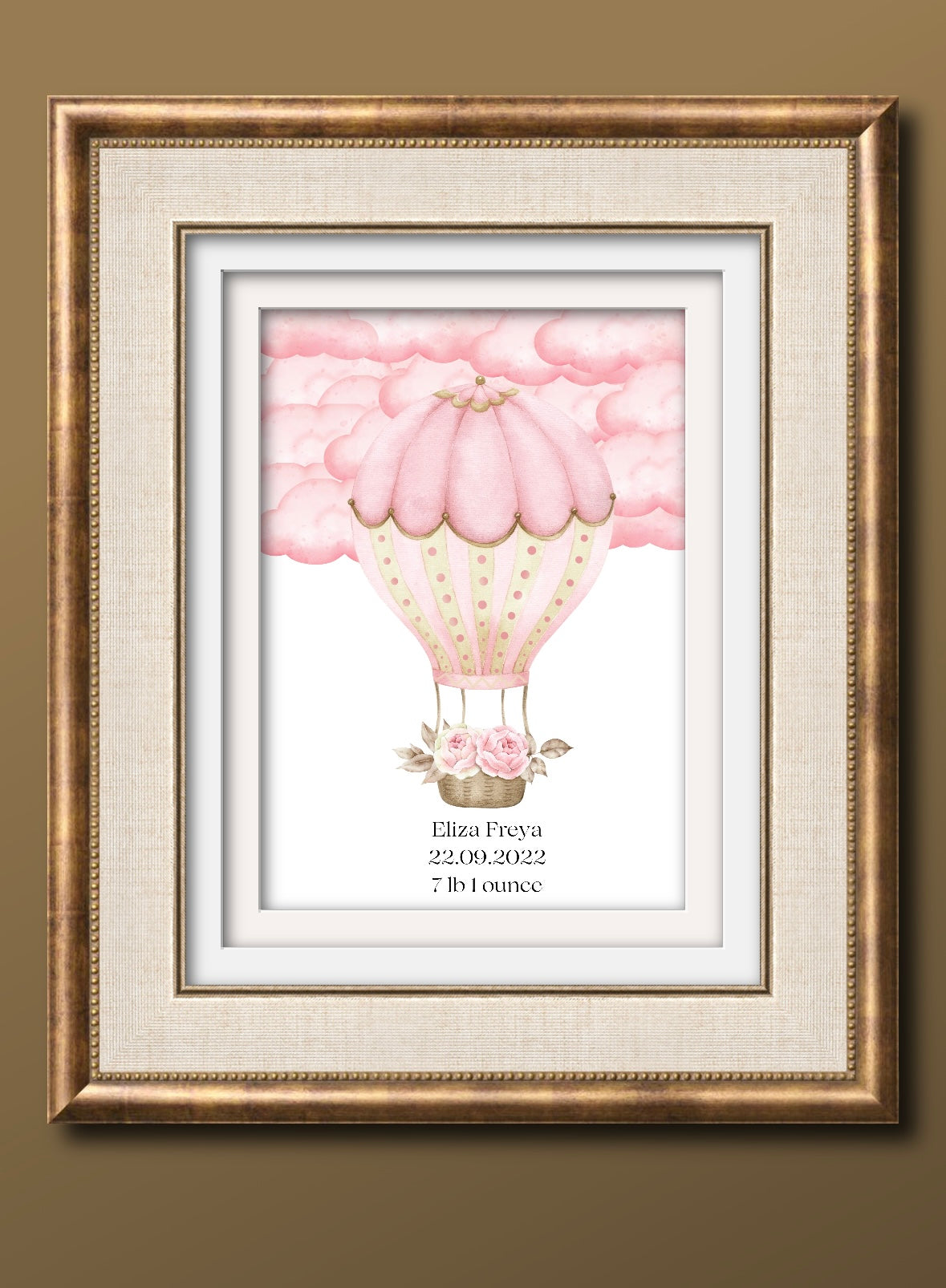 Vintage Hot Air Balloon Wall Art Print