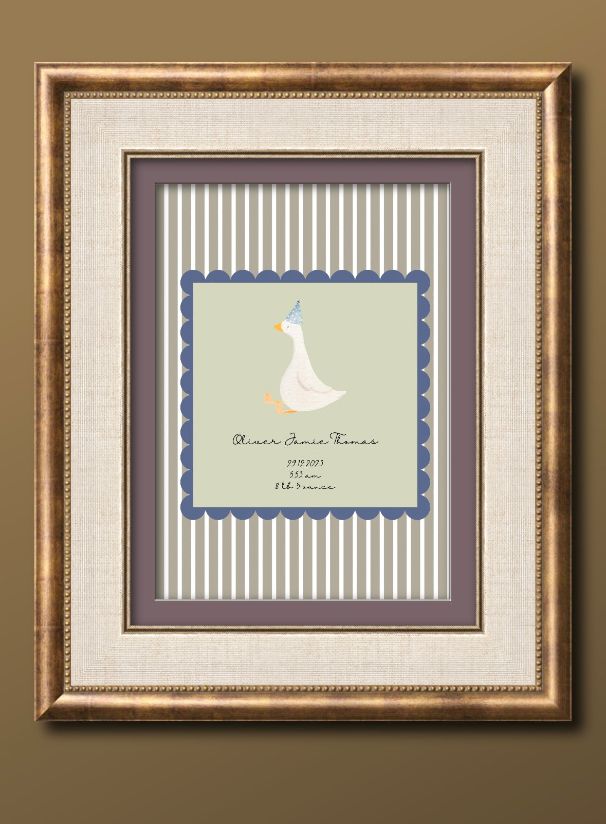 Silly Little Goose Personalised Vintage Art Print