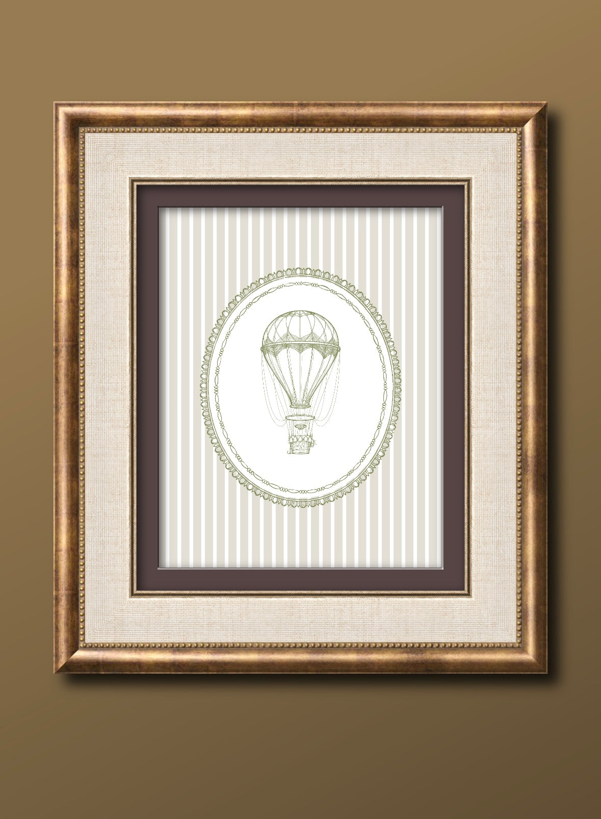 Vintage Hot Air Balloon Wall Art Print