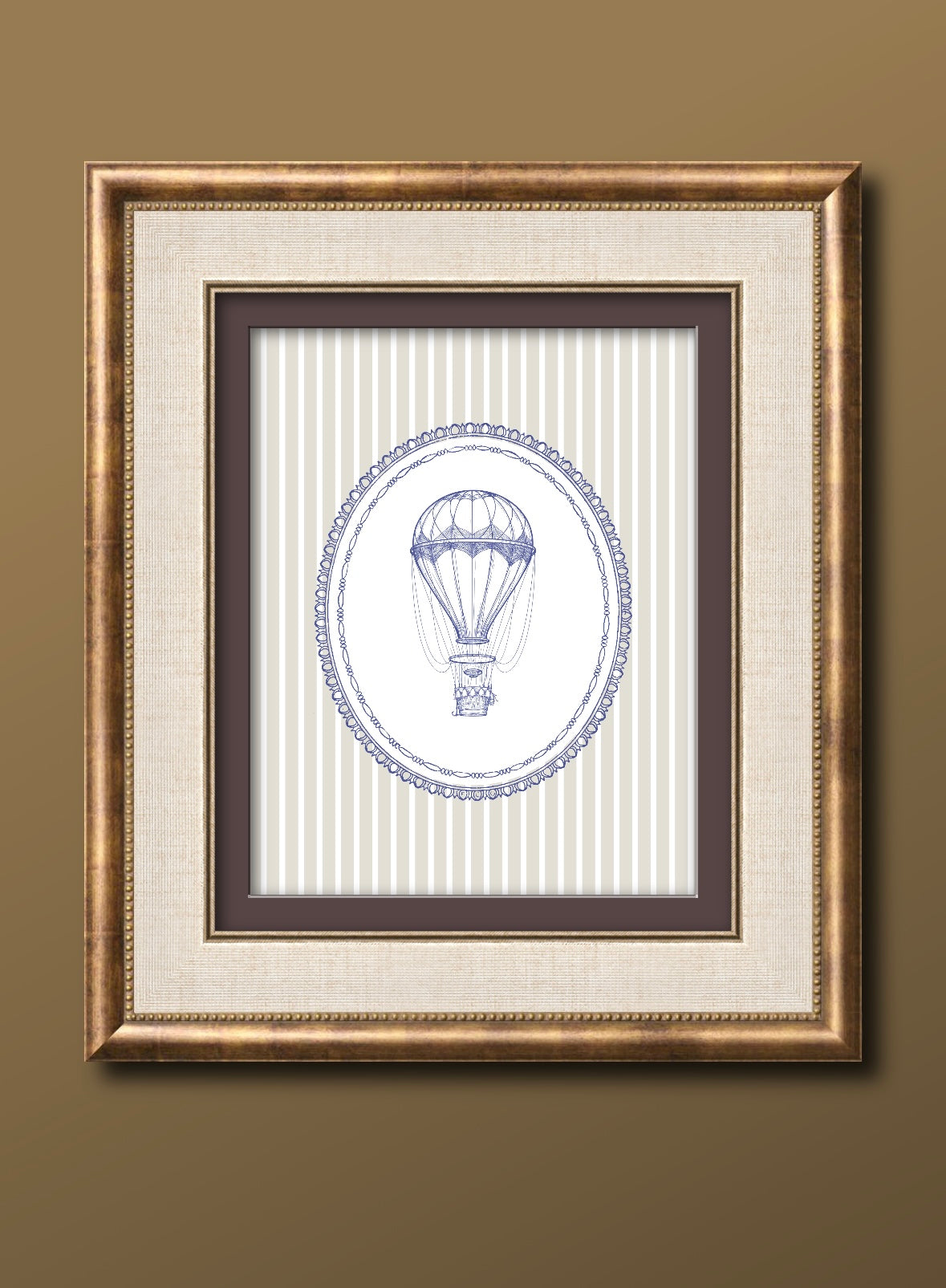 Vintage Hot Air Balloon Wall Art Print