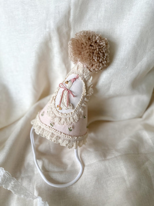 ‘Little miss Betsy’ lace and floral hand embroidered hat