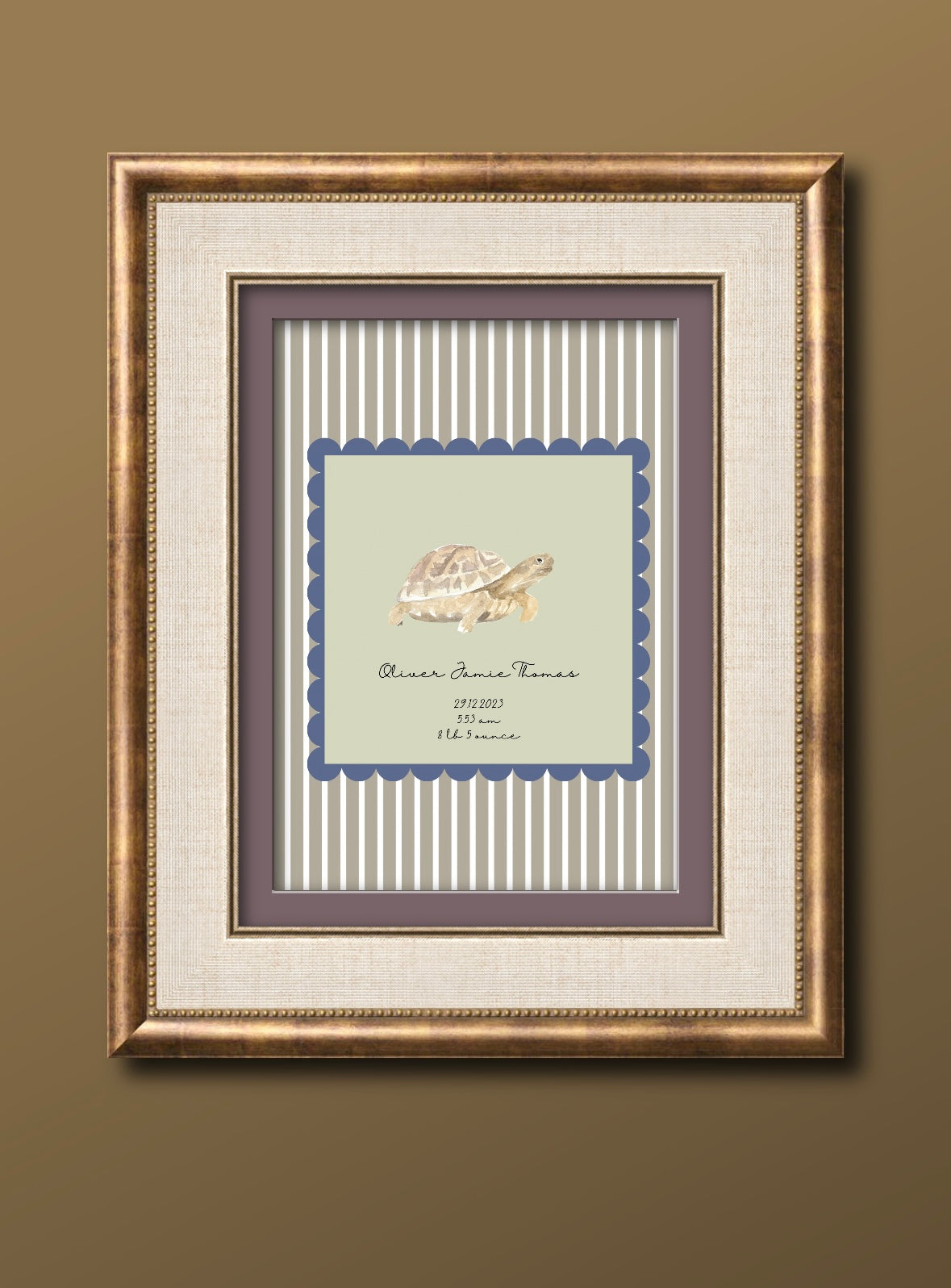 Little Tortoise Personalised Wall Print