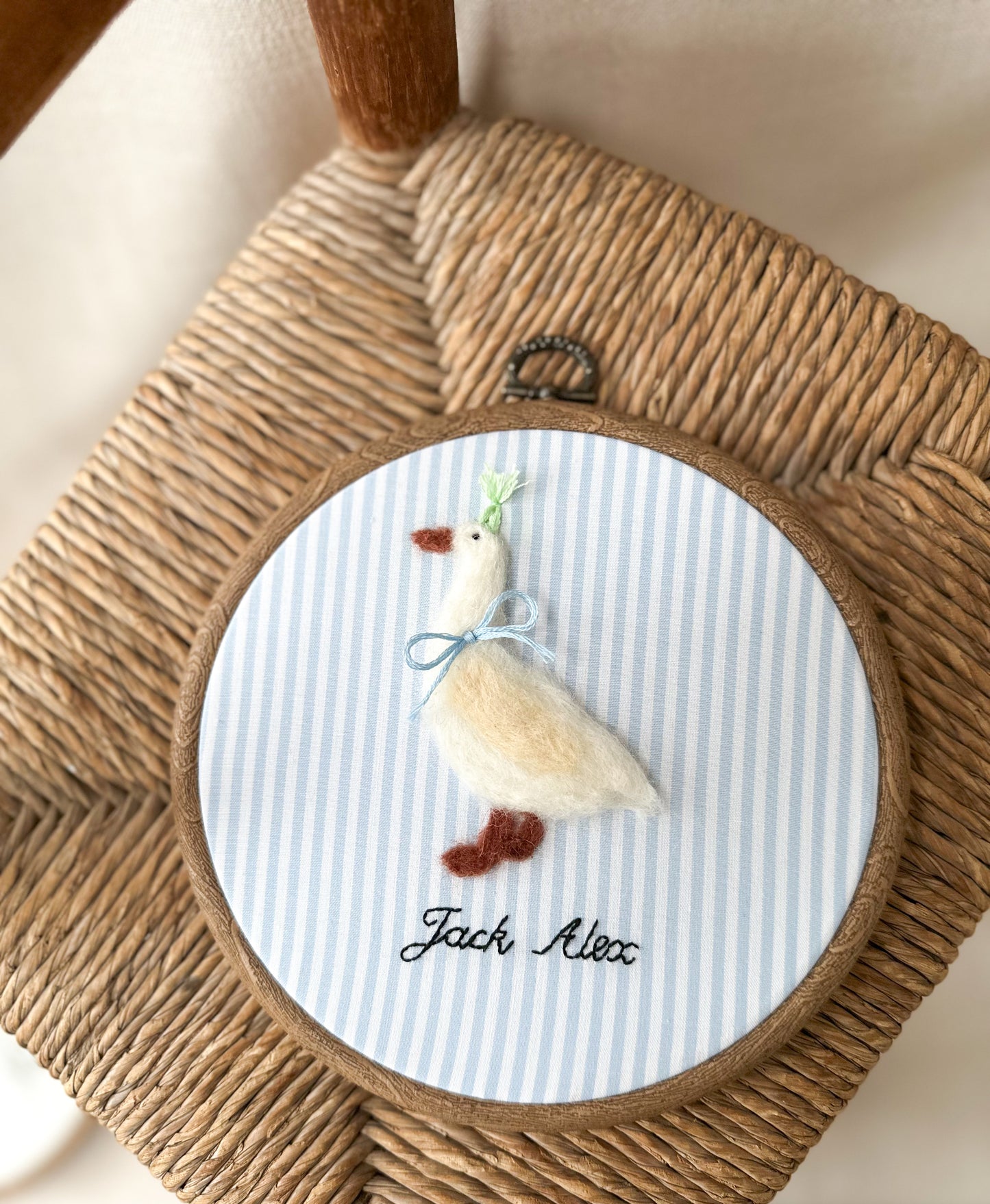 My Little Goose Needle Felted Embroidery Hoop with Name