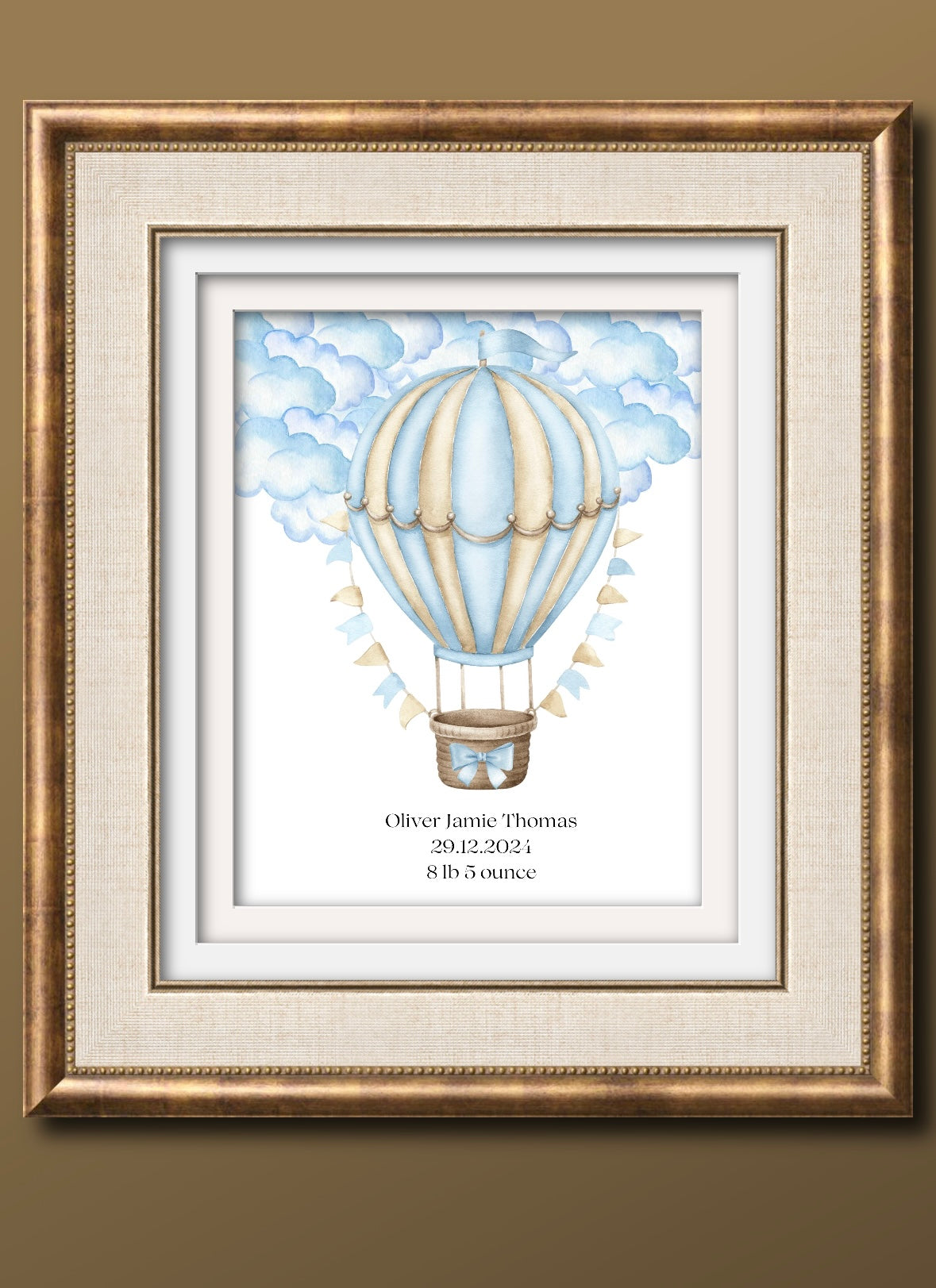 Vintage Hot Air Balloon Wall Art Print