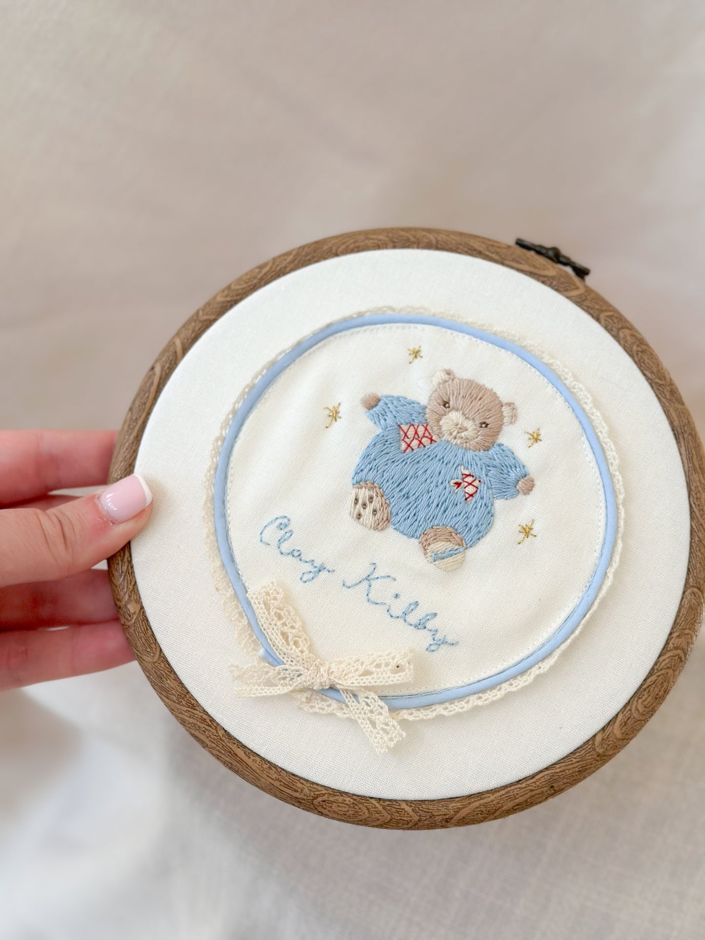Childhood Toy Memory Embroidery Hoop.