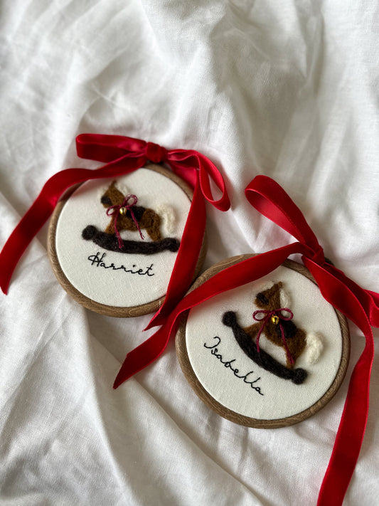 Christmas Keepsake Rocking Horse Personalised Ornament